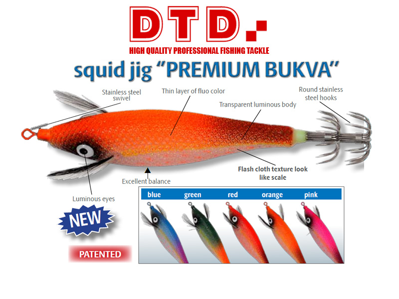 DTD Squid Jig Premium Bukva (Size: 3.0, Color: Blue) [DTD1070/BLUE