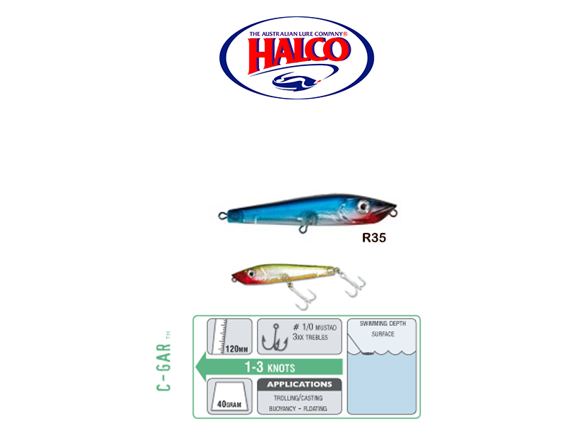 Halco C-GAR (Size: 120mm, Weight: 40g, Color: R38) [HALCCGAR120
