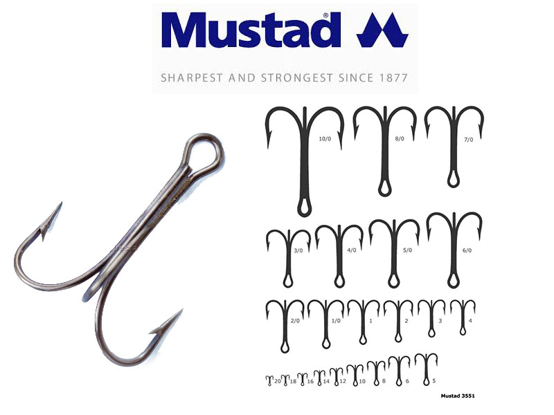 Mustad 3551BLN Classic Treble Hooks (Size: 16, Pack: 1pcs)  [MUST3551BN:113:87] - €0.24 : 24Tackle, Fishing Tackle Online Store