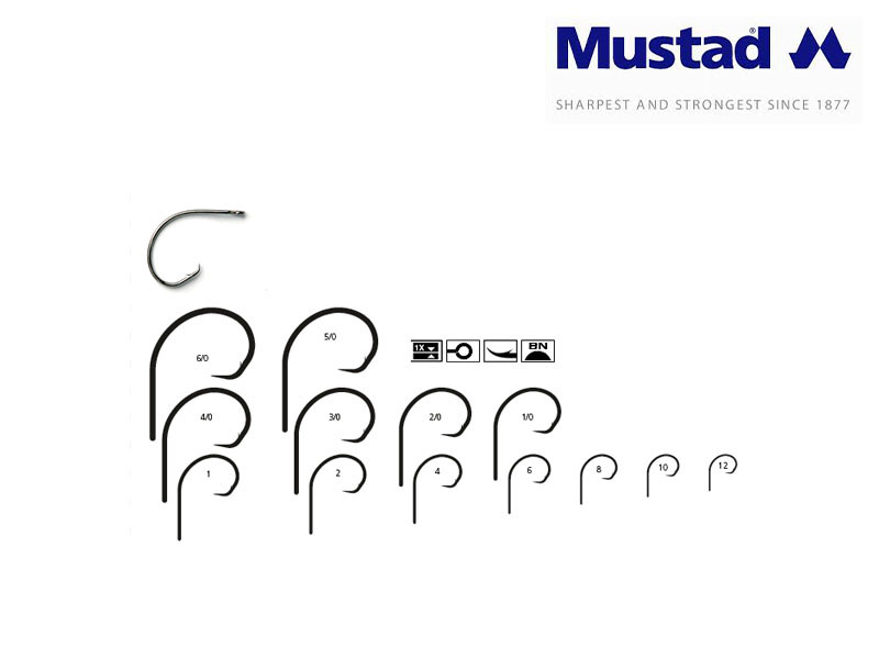 Mustad Demon Circle: Extra Fine Wire Hooks (Size: 2/0, Pack: 12)  [MUST39951NPBLN:12793] - €2.98 : 24Tackle, Fishing Tackle Online Store