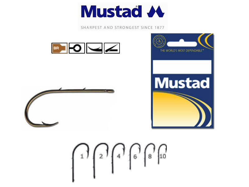 Mustad 92247-BR Baitholder Hooks (Size: 8, Pack: 10) Mustad 92247