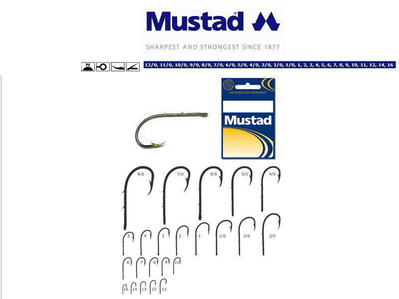 Mustad 3551BLN Classic Treble Hooks (Size: 14, Pack: 25