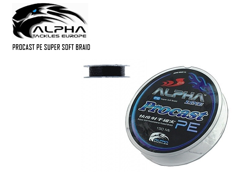 Alpha Tackle Procast PE Super Soft Braid (Size: 0.12mm, Color: Gray, Length: 150mt)