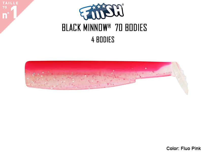 FIIISH Black Minnow 70 Bodies - 4 Bodies Pack ( Color: Fluo Pink, Pack: 4pcs)