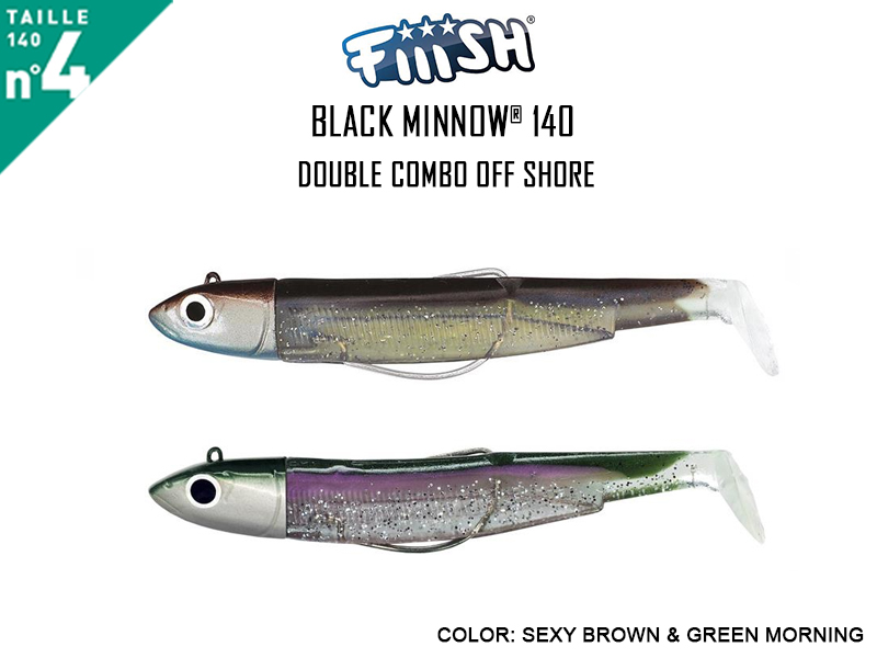 Fiiish Vinilo Black Minnow Combo Off Shore 120 mm 40g Multicolor