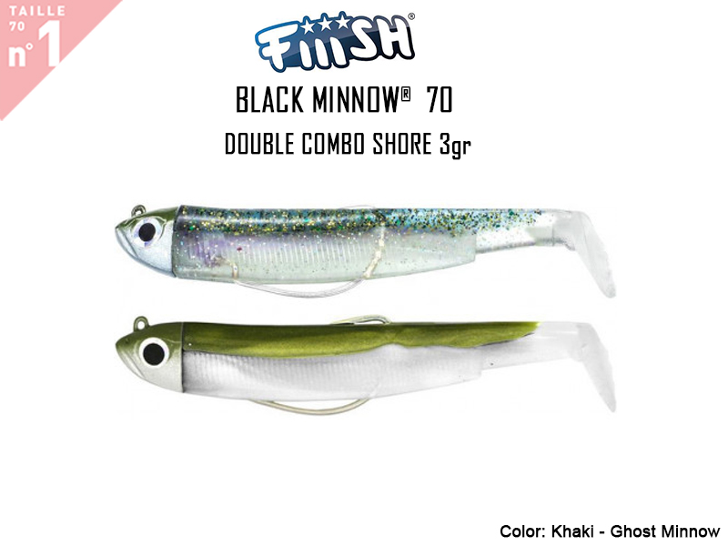 FIIISH Black Minnow 70 Double Combo Shore (Weight: 3gr, Color: Khaki -  Ghost Minnow) [FIIISHBM758] - €15.41 : 24Tackle, Fishing Tackle Online Store