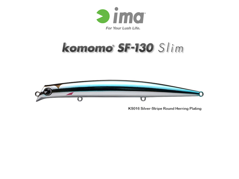IMA Komomo 130 Slim (Length:130mm, Weight:12gr, Color: KS016 Silver-Stripe Round Herring Plated)