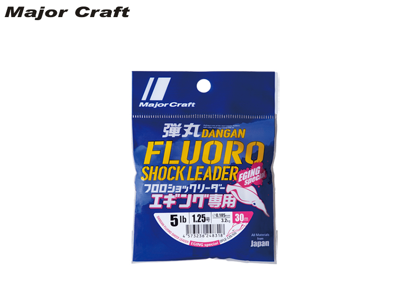Major Craft Dangan Fluoro Shock Leader Eging 30mt (P.E: 1.25, Diameter :0.18mm, B.S: 5LB)