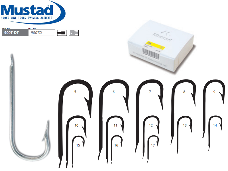 Mustad 900T-DT Round Bend Sea Hooks (Size: 12, Pack: 100) Mustad 900T-DT  Round Bend Sea Hooks [MUST900TDT-116:11318] : 24Tackle, Fishing Tackle  Online Store