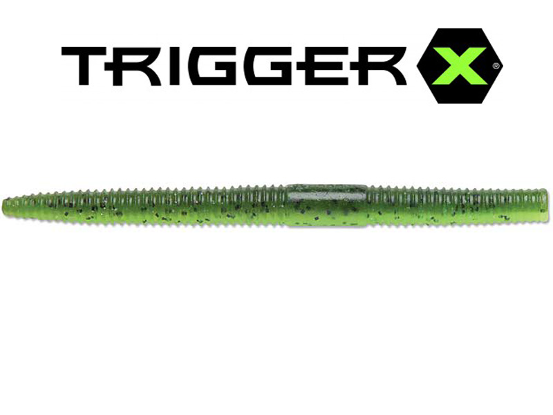 Trigger X Flutter Worm (6”, Colour: Watermelon Chartreuse Pepper