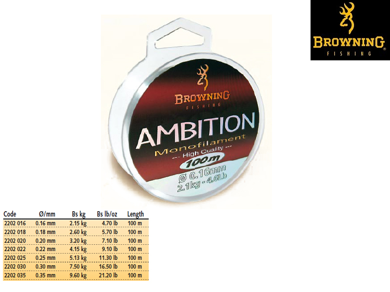 Browning Ambition Line (Size:0.25mm, Length: 100m, Pack: 1)