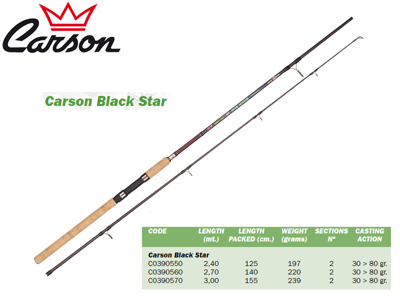 Carson Black Star Rods (2.40m, Action: 30-80gr)