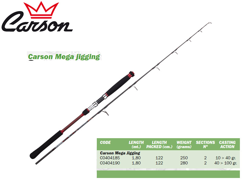 Carson Mega Jigging Rods (Length: 1.80m, Action: 10-40gr)