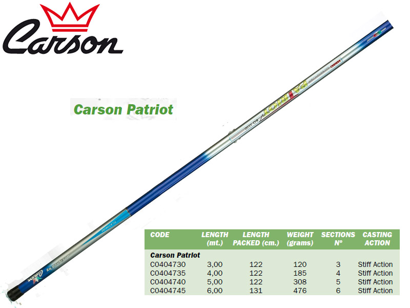 Carson Patriot Telescopic Whips (5.00m, Weight: 308gr)