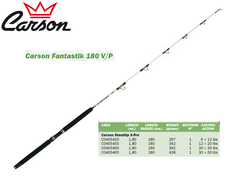 Carson Fantastik 180 V/P Stand-Up Rods : 24Tackle, Fishing Tackle Online  Store