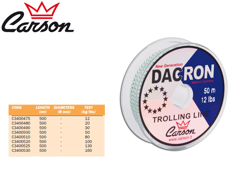 Carson Dacron Braided Lines (Test: 50lbs, Length: 500m)