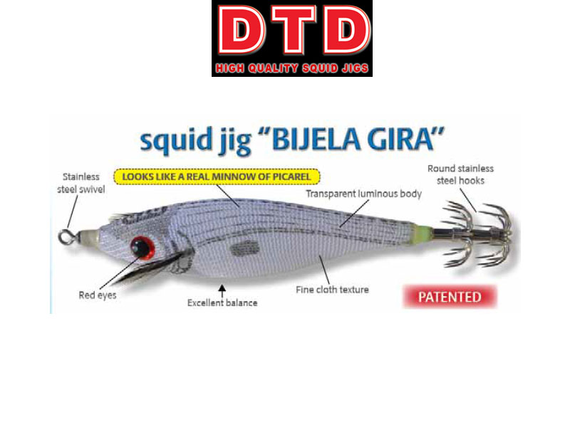 DTD Squid Jig Bijela Gira (Size: 2.5, Color: White)