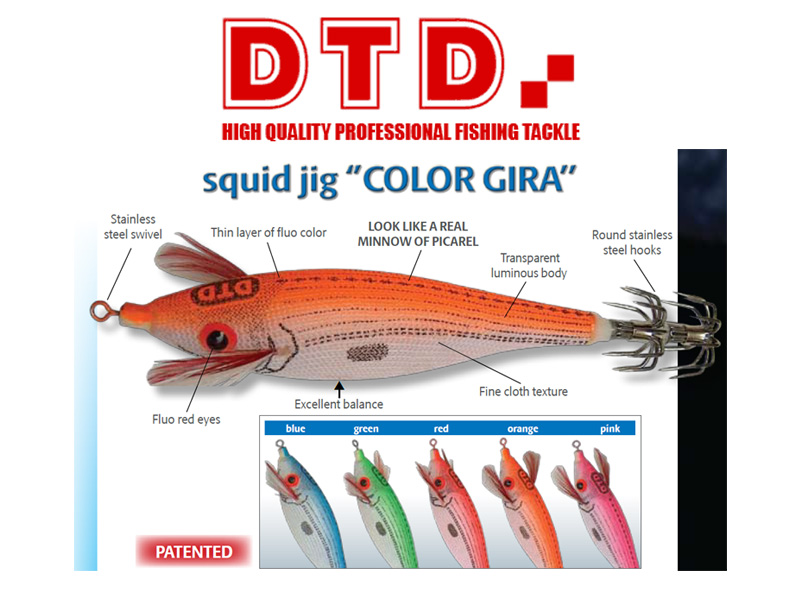DTD Squid Jig Color Gira (Size: 2.0, Colour: Pink)
