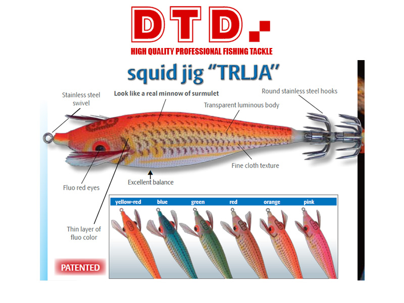 DTD Squid Jig Trlja (Size:2.5, Colour: Yellow/Red)
