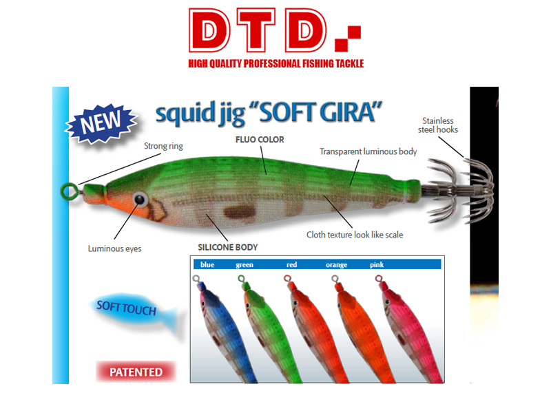 DTD Squid Jig Soft Gira (Size: 2.0, Colour: Green)