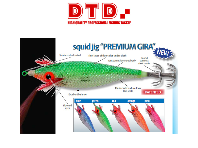 DTD Squid Jig Premium Gira (Size: 3.0, Colour: Blue)