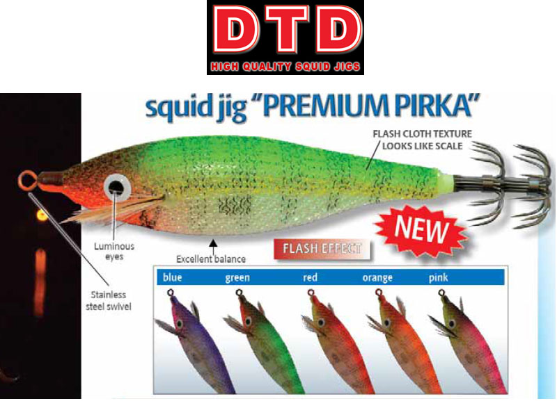 DTD Squid Jig Premium Pirka (Size: 1.5, Color: Blue)