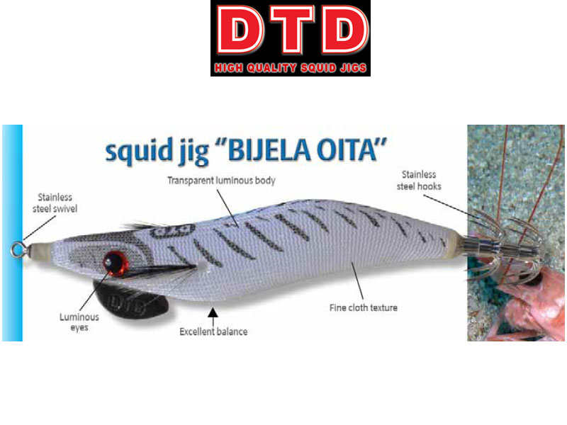 DTD Squid Jig Bijela Oita (Size: 3.5, Color: White)