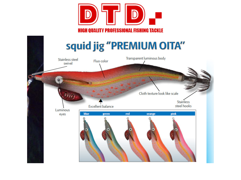 DTD Squid Jig Premium Oita (Size: 3.5 Colour: Blue)