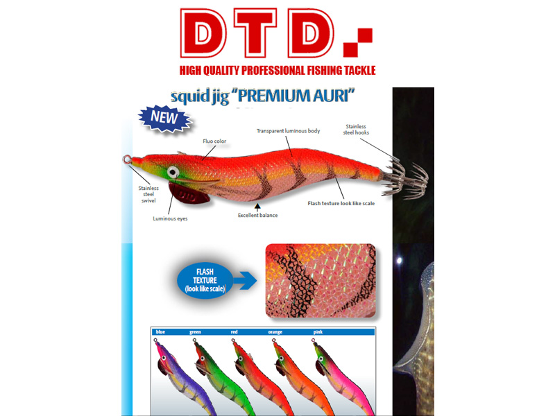 DTD Squid Jig Premium Auri (Size: 2.5, Colour: Red)