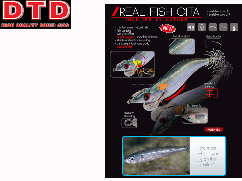 DTD Squid Real Fish Oita (Size:2.5, Color: Pagro)