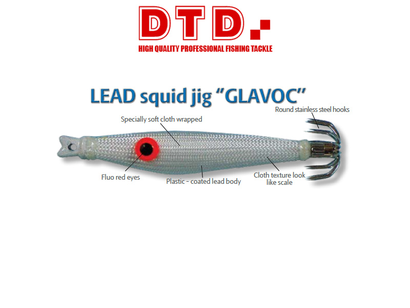 DTD Lead Squid Jig Glavoc (Size:100gr, Colour: White)
