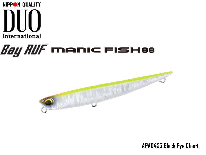 Duo Bay Ruf Mani Fish 88 (Size: 8.8cm, Model: APA0455 Black Eye Chart)