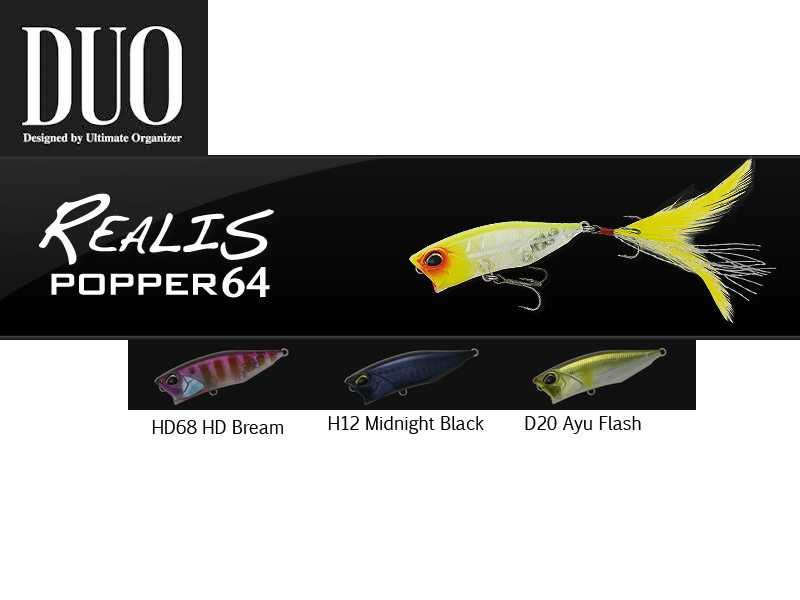 DUO Realis Popper 64 Lures (Length: 64mm, Weight: 9.0g, Model: Ayu Flash)