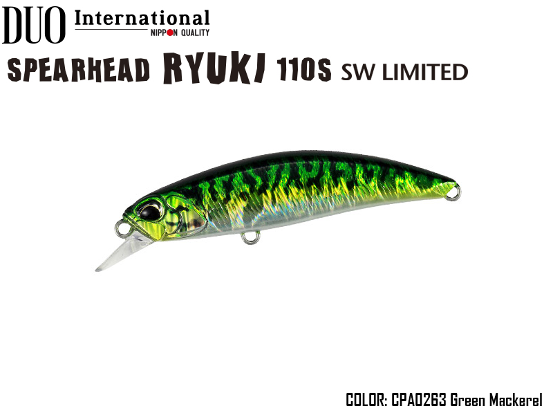 DUO Spearhead Ryuki 110S SW(Length: 110mm, Weight: 21g, Color: CPA0263 Green Mackerel)