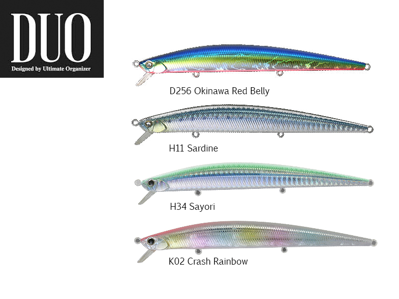 DUO Slim Tide Minnow 140 Flyer Lures (Length: 140mm, Weight: 21g, Model: Crash Rainbow)