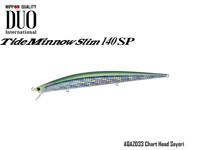 Duo Tide Minnow Slim 140SP (Length: 140mm, Weight: 18.6gr, Color: AQAZ033 Chart Head Sayori)