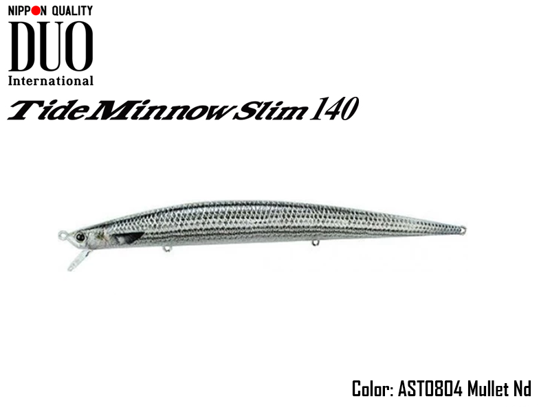 DUO Tide Minnow Slim 140 Lures (Length: 140mm, Weight: 18g, Model: AST0804 Mullet Nd)