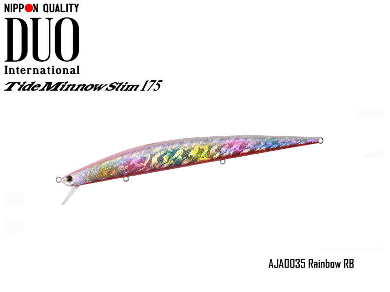 DUO Tide-Minnow Slim 175 Lures (Length: 175mm, Weight: 27g, Color: AJA0035 Rainbow RB)
