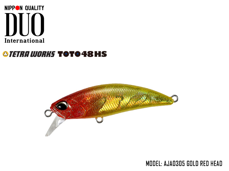 DUO Tetra Works ToTo 48HS (Length: 48mm, Weight: 4.3g, Color: AJA0305 Gold Red Head)