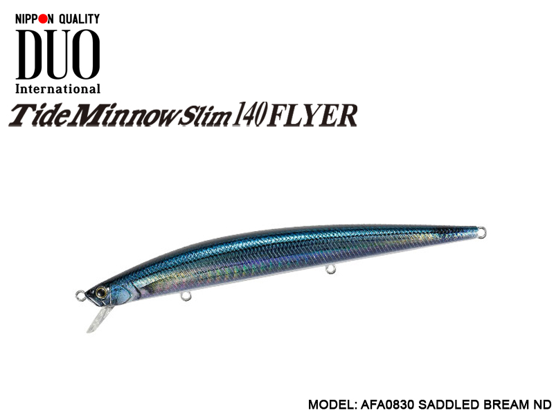 DUO Slim Tide Minnow 140 Flyer Lures (Length: 140mm, Weight: 21g, Model: AFA0830 Saddled Bream ND)