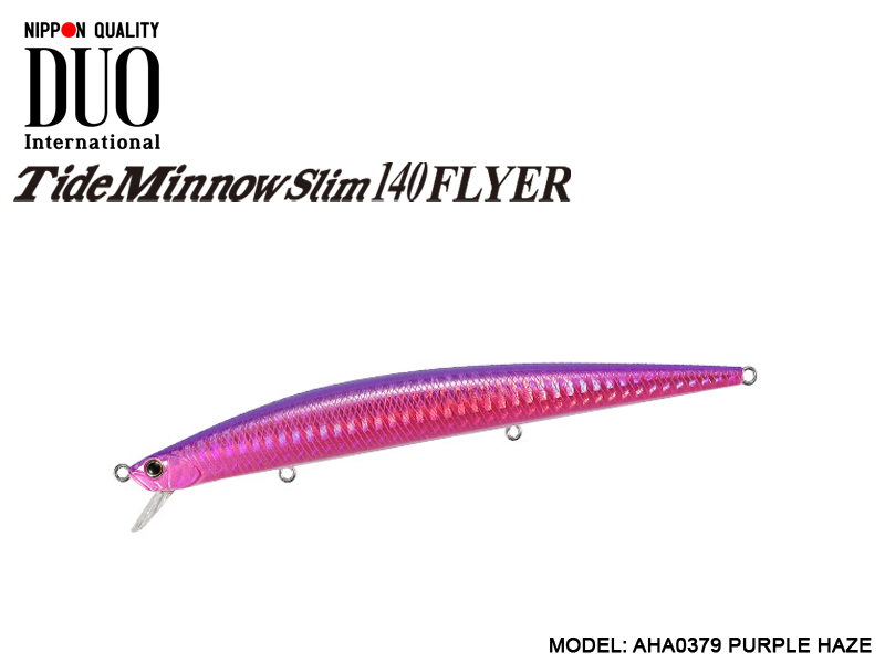 DUO Slim Tide Minnow 140 Flyer Lures (Length: 140mm, Weight: 21g, Model: AHA0379 Purple Haze)