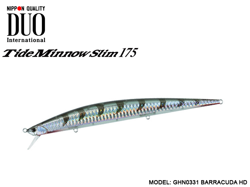 DUO Tide-Minnow Slim 175 Lures (Length: 175mm, Weight: 27g, Color: GHN0331 Barracuda HD)