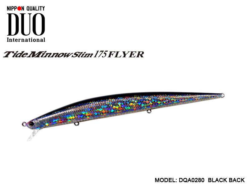 DUO Tide-Minnow Slim 175 Flyer (Length: 175mm, Weight: 29g, Color: DQA0280 BLACK BACK)
