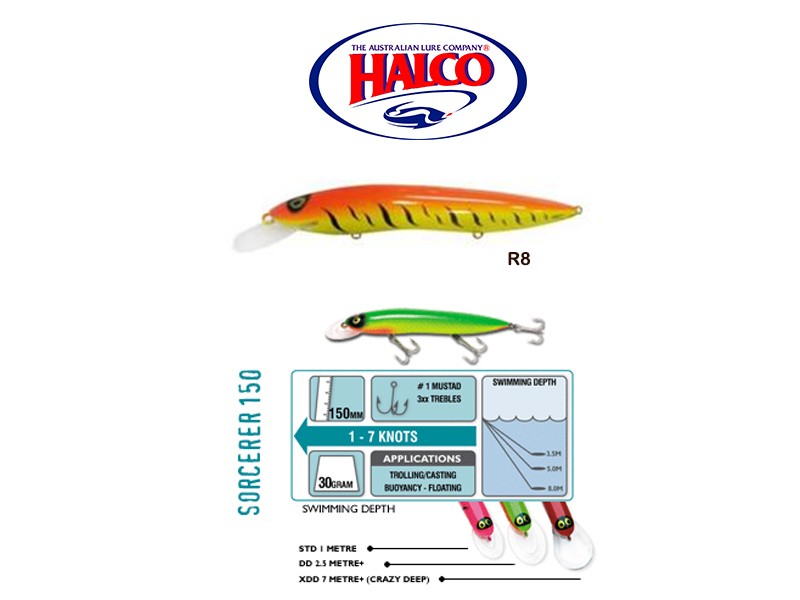 Halco Sorcerer 150XDD (150mm, 30g, Color: R8)