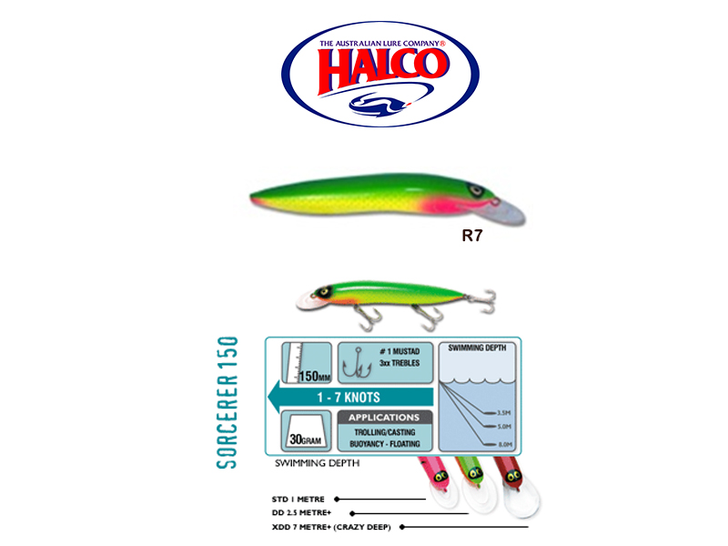 Halco Sorcerer 150XDD (150mm, 30g, Color: R7)