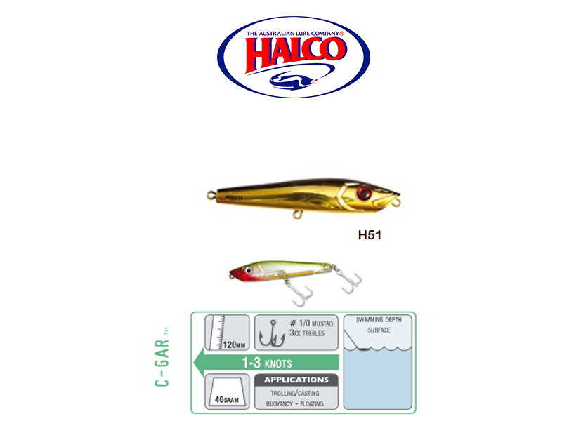 Halco C-GAR (Size: 120mm, Weight: 40g, Color: H51)