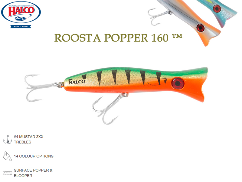 Halco Roosta Popper 160 (Length: 160mm, Weight: 75gr, Color: R26)