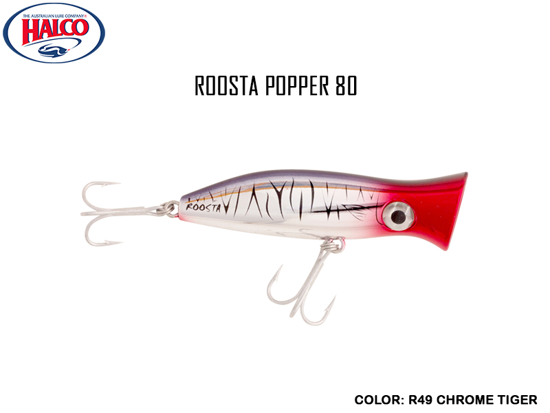 Halco Roosta Popper 80 (Length: 80mm, Weight: 16gr, Color: R49)