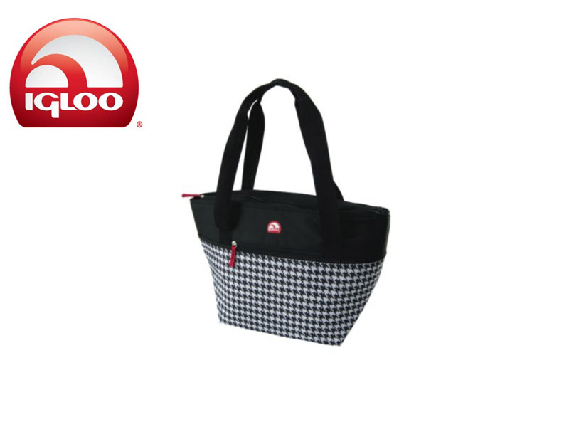 Igloo Cooler Shopper Tote 30 - Black & White (Houndstooth Black, 30 Cans/ 19 Liters)