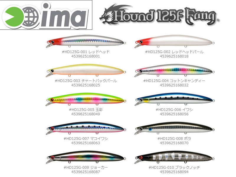 IMA Hound 125F Fang (Length:125mm, Weight:20gr, Color:#010)